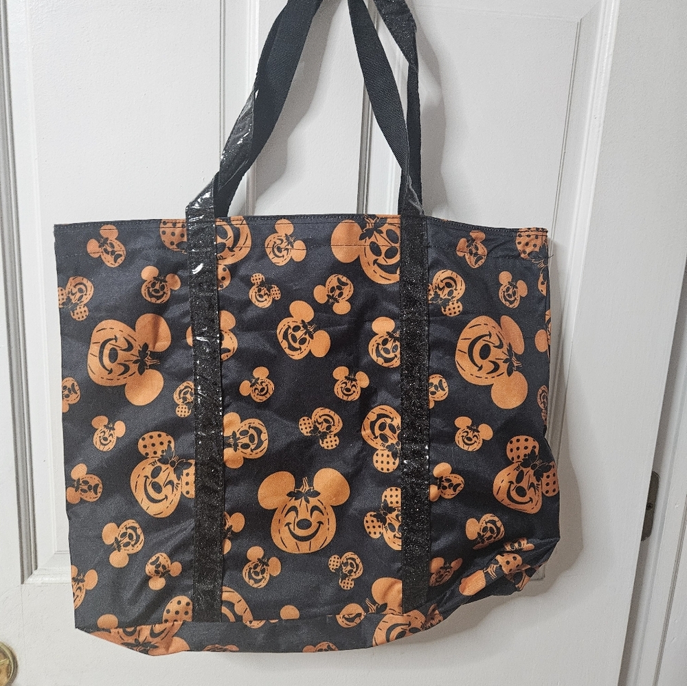 Disney Halloween 2021 Pumpkin Mickey Minnie Mouse Tote - Picture 3 of 5